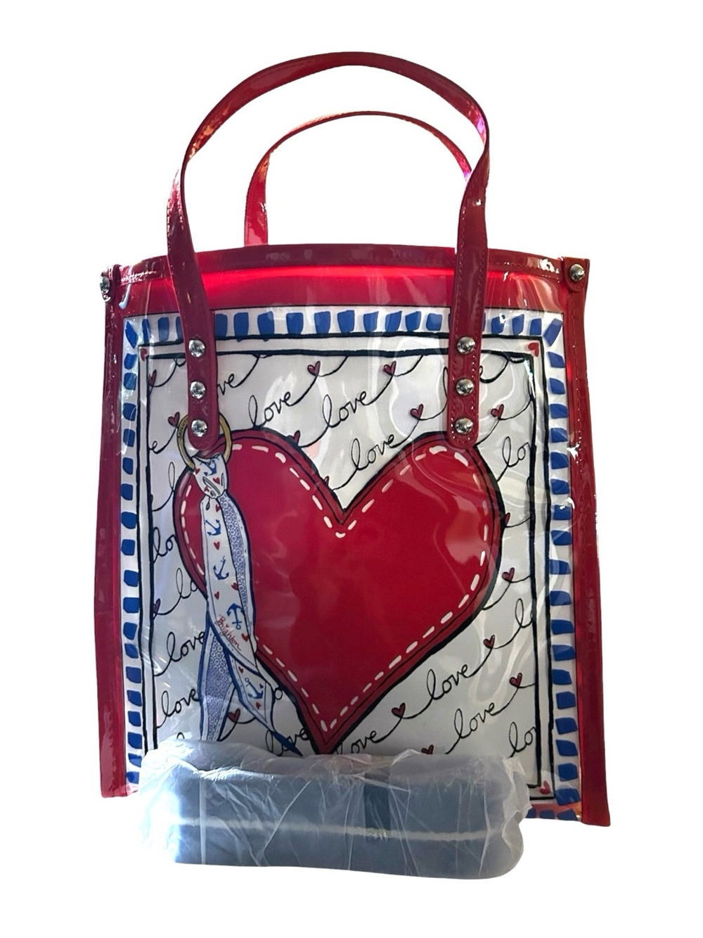 Brighton Striped Love Clear Vinyl Crossbody Tote Bag Stadium Approved NWOT